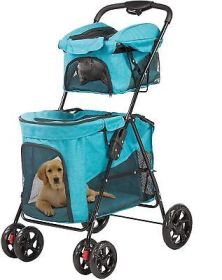 Portable Folding Dog Stroller Travel Cage for Pet Cat Kitten Puppy Carriages -