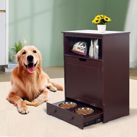 Pet Feeder Station with Storage,Made of MDF and Waterproof Painted,Dog Cat