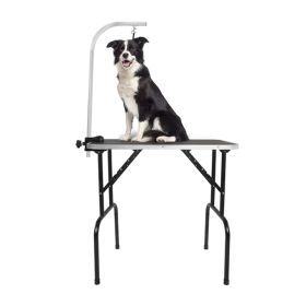 32&quot; Foldable Pet Grooming Table with Adjustable Arm Black