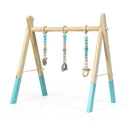 3 Wooden Baby Teething Toys Hanging Bar