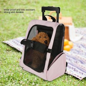 Free shipping Portable Pet Travel Carrier Bag Rolling Backpack Cat Dog Transporting Luggage Box