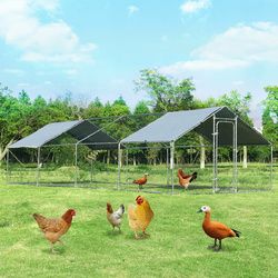 Large Walk In Chicken Coop w/ Roof Cover Backyard