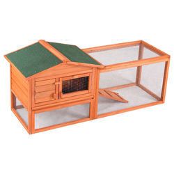 Two-Story Wooden Rabbit Hutch Pet House with Tray