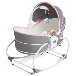 5 in 1 Portable Baby Multi-Functional Crib with Canopy Toys