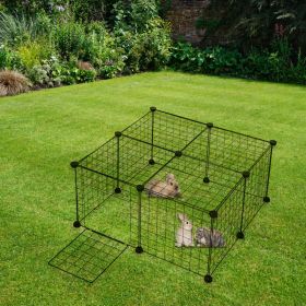 Small Pet Playpen, Metal Wire Apartment-style Two-storey Animal Fence and Kennel YJ