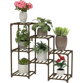 Plant Stand; Wood Indoor Outdoor Tiered Plant Shelf; 5 Tiers 7 Potted; Multi-Functional Plant Shelves Ladder Plant Holder for Indoor Outdoor Garden Ba