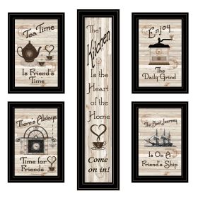 "Kitchen Friendship Collection" 5-Piece Vignette By Trendy Decor 4U; Black Frame