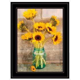 "Country Sunflowers I" by Anthony Smith; Ready to Hang Framed print; Black Frame