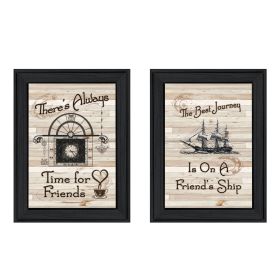 "Friendship Journey" 2-Piece Vignette by Millwork Engineering; Black Frame