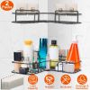 2Pcs Corner Shower Caddy Shelves Wall Mounted Basket Rack Bathroom Shampoo Holder Storage Organizer