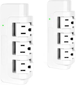 Portable Power Strip Tower 3 Outlets with Extender Multi Sockets Wall Mount for Home Office (2 pcs without shelf)