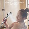 High Pressure Filtered Shower Head Handheld With ON OFF Switch;  3 Spray Setting Modes Without Hose