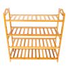 Bamboo Shoe Rack 4-Tier Entryway Shoe Shelf Storage Organizer for Home & Office Easy to Assemble Wood Color