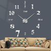 3 in 1 3D Frameless DIY Wall Clock Home Living Room Creative Wall Clock Acrylic Diy European Wall Stickers Decorative Wall Clock Watch Living Room Bed