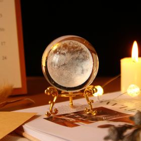 1pc Crystal Ball Art Decoration; Decoration Craft; Crystal Ball Valentine's Day Gifts Birthday Gifts (Color: Moon, size: Gold)