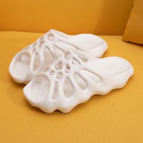 Cut-out Platform Slippers Women Men Fashion Beach Slides Soft EVA Lovers Indoor Batrhoom Slipper Ladies Home Floor Shoes SH478 (Color: White, size: 10.5(CN42-43))