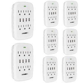 6 Outlet Wall Plug Extender with 4 USB Ports (4.8A Total); Multi Plug Outlet Adapter Wall Surge Protector 15A Electrical Outlet Expander with USB Port (style: 8Pcs 4 USB 6 Outlet 1 Piece)