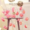 40 LEDs Rose Flower String Lights 10ft Battery Operated Decorative Lights for Anniversary Valentine's Wedding Bedroom