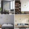 3 in 1 3D Frameless DIY Wall Clock Home Living Room Creative Wall Clock Acrylic Diy European Wall Stickers Decorative Wall Clock Watch Living Room Bed