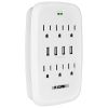 6 Outlet Wall Plug Extender with 4 USB Ports (4.8A Total); Multi Plug Outlet Adapter Wall Surge Protector 15A Electrical Outlet Expander with USB Port